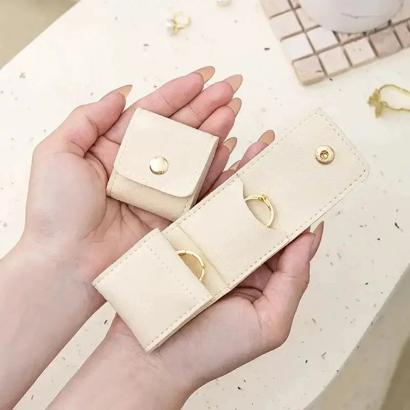 Mini Folding Leather Jewelry Bag For Earrings And Necklace Storage Portable Travel Jewelry Box