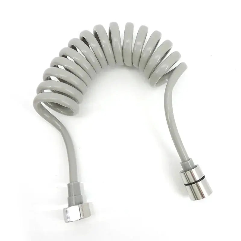 Simples Market white-silver ABS handheld bidet shower hose, coiled spring design