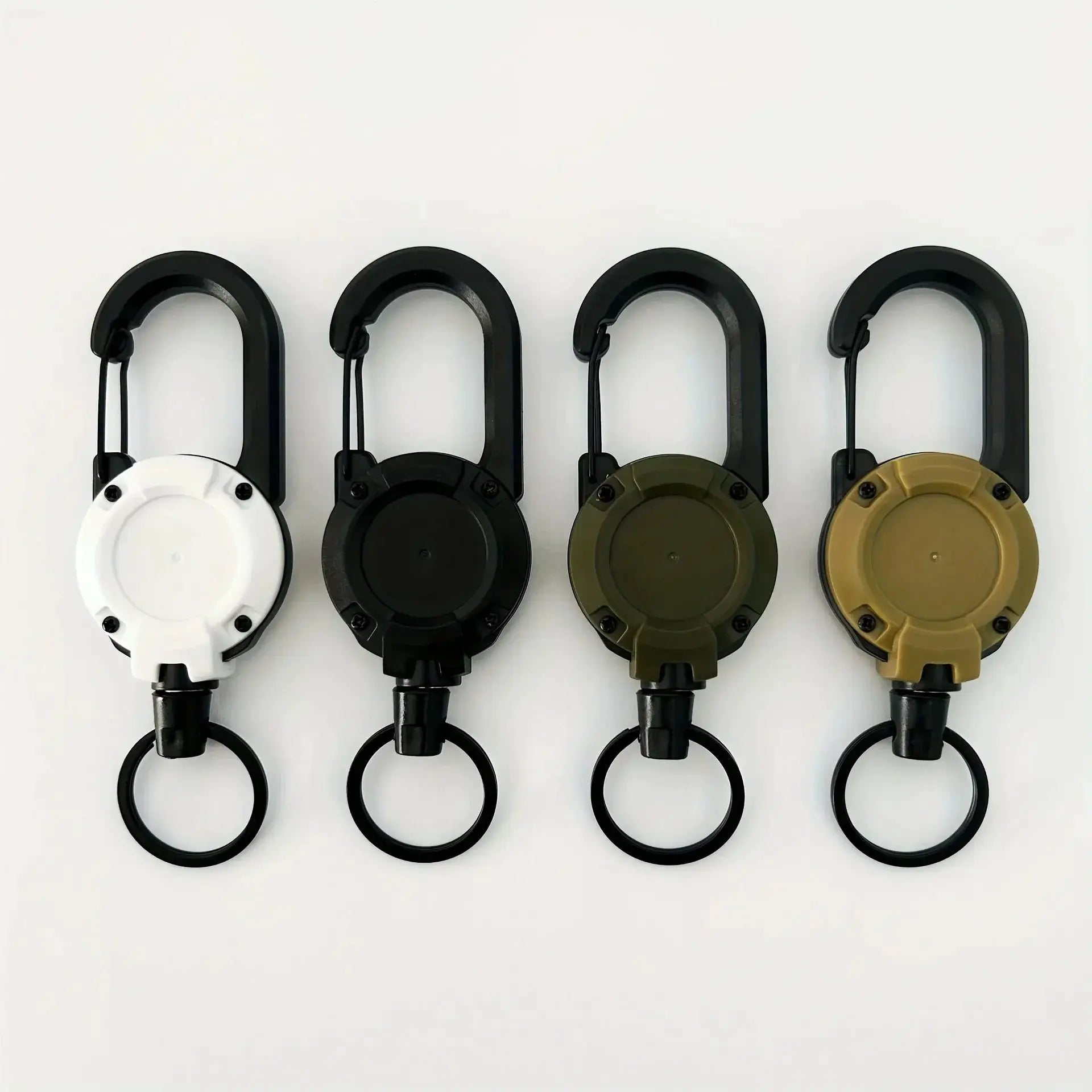 Extendable Retractable Keychain Badge Reels With Carabiner Clip 1 2 4 Pack Heavy Duty For Men Outdoor Bags