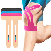 Simples Market 5-piece kinesiology tape set for knee and shoulder, breathable precut patches in black blue pink beige