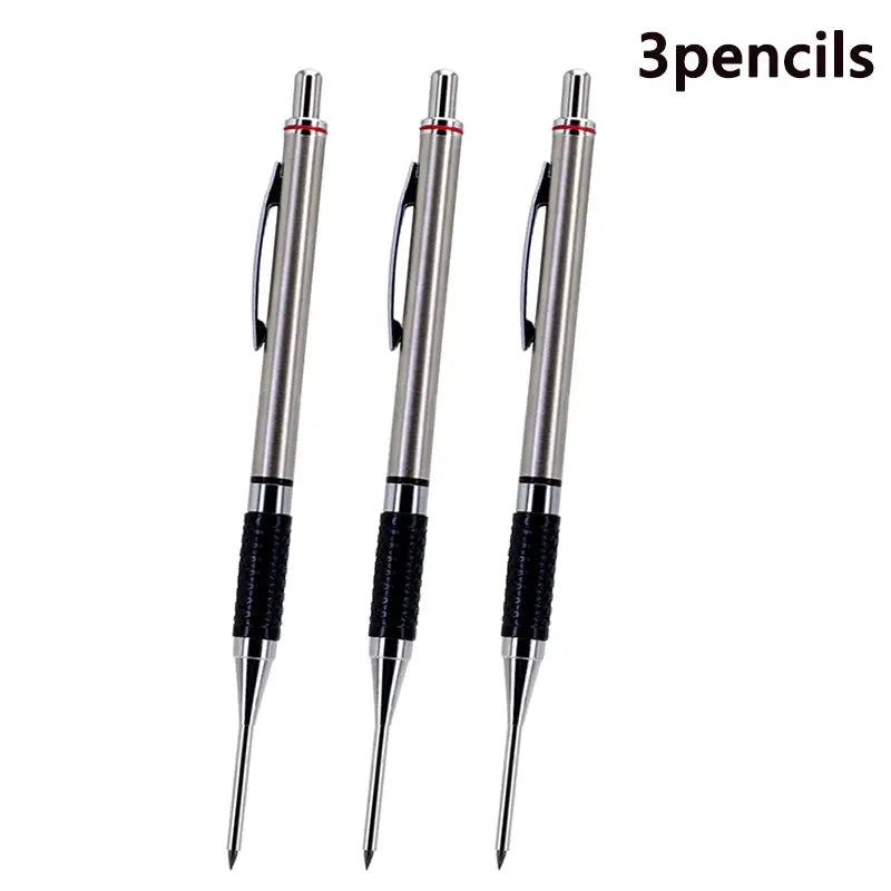 Simples Market 3-pack metal mechanical pencils, 2.0mm, anti-slip black grip
