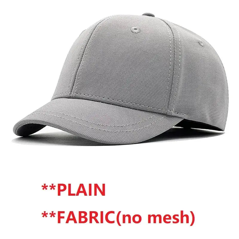 Big Head Hat Back Closed 5cm Short Brim Baseball Cap For Men Mesh Fitted Stretchy Full Closed Caps 56-60cm 61-65cm