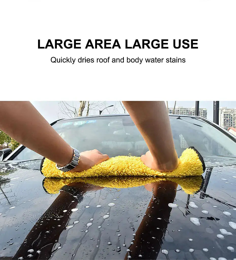SEAMETAL microfiber car wash towel, yellow absorbent drying cloth for car detailing by Simples Market