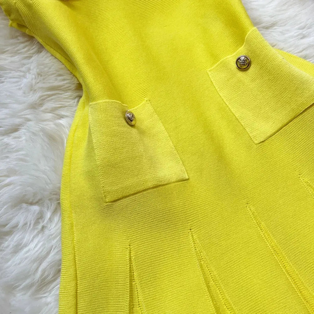 YuooMuoo Chic Pleated Short Dress Women O Neck Slim Waist Party Dress