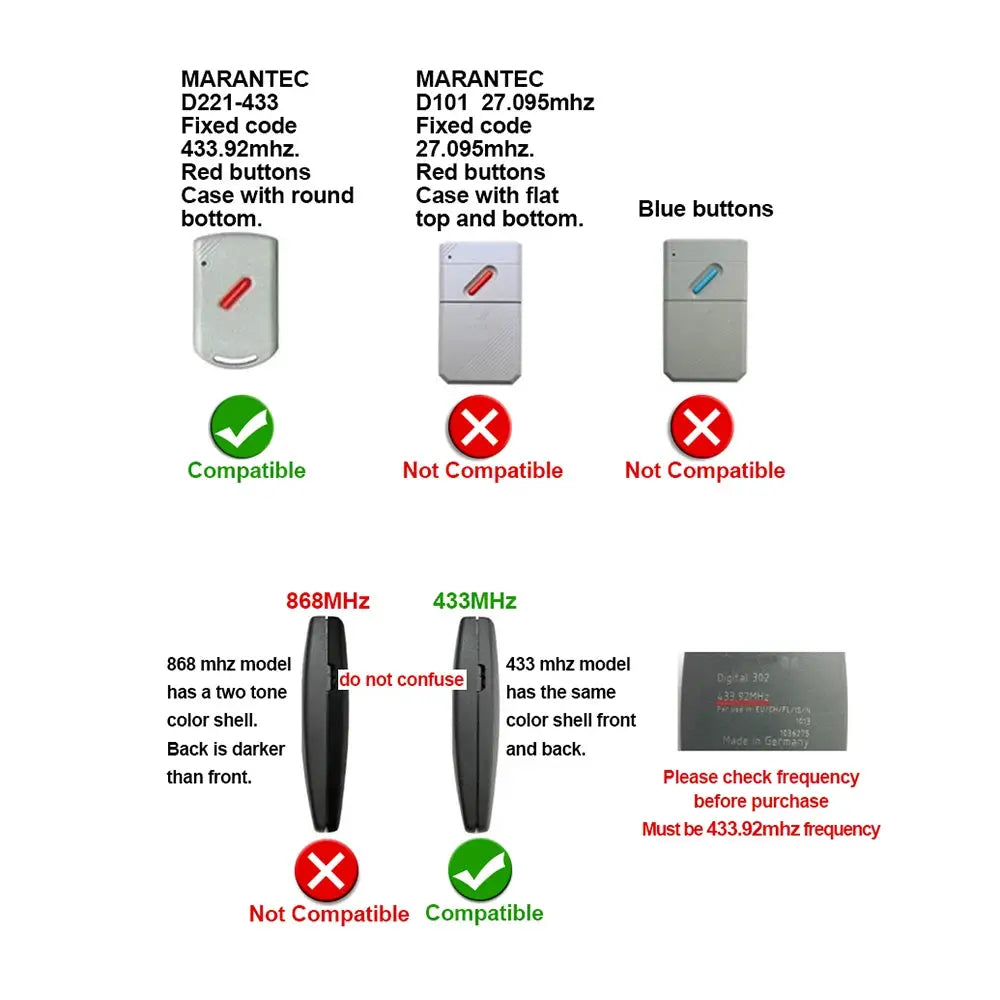 Garage door remote duplicator 868/433MHz by Simples Market; three remotes shown, digital D302/D304