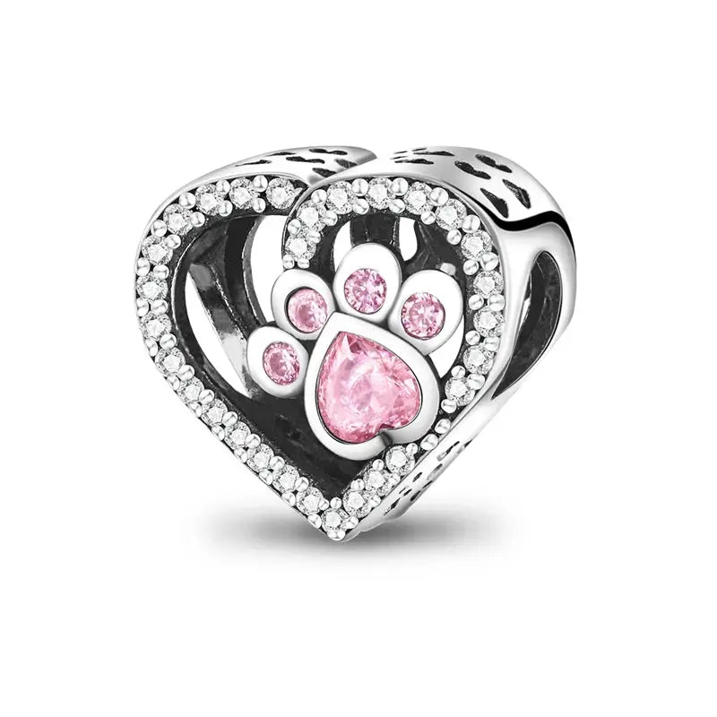 Pink Charms 925 Sterling Silver Heart Bow Perfume Bottle Charms Beads Pendants Fit Bracelet DIY Jewelry Making Women