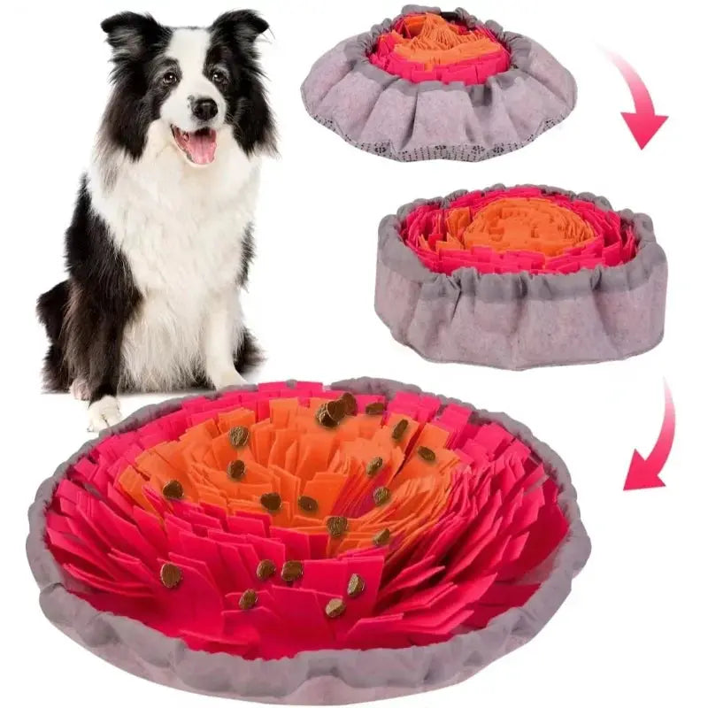 Washable Felt Pet Sniffing Pad Foldable Dog Slow Feeding Mat Toy For Mental Stimulation And Training