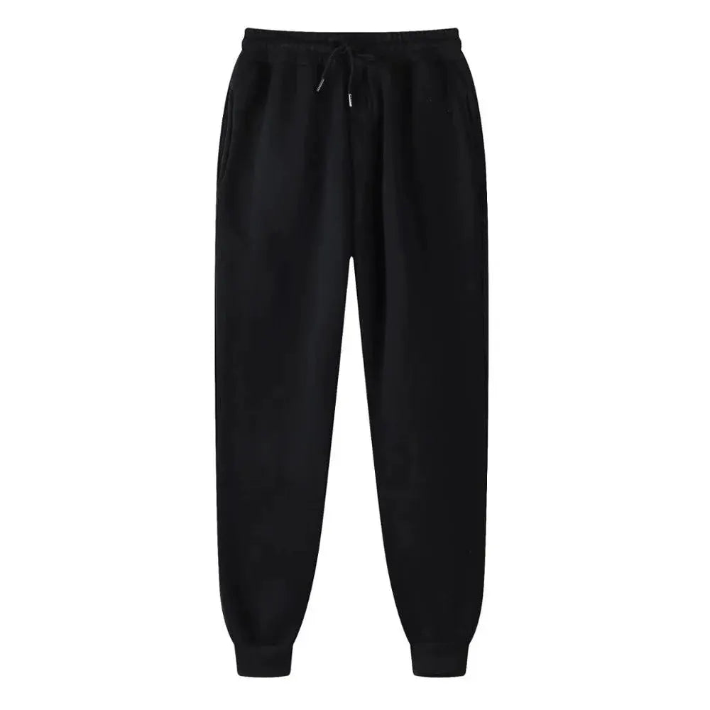 Men's black jogger pants by Simples Market with drawstring waist and tapered cuffs