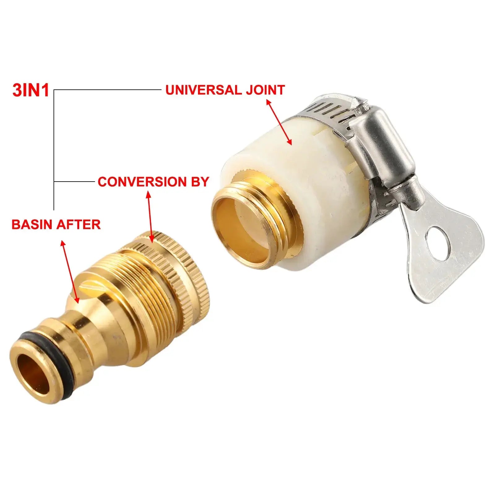 15-23mm Universal Hose Tap Adapter Faucet Connector Copper Plated Aluminum Garden Water Hose Pipe Fitting