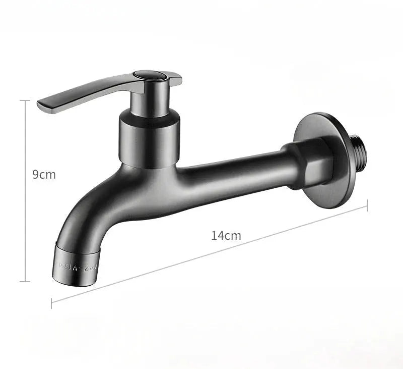 Wall-mounted faucet with a single lever, gunmetal finish, 14cm projection