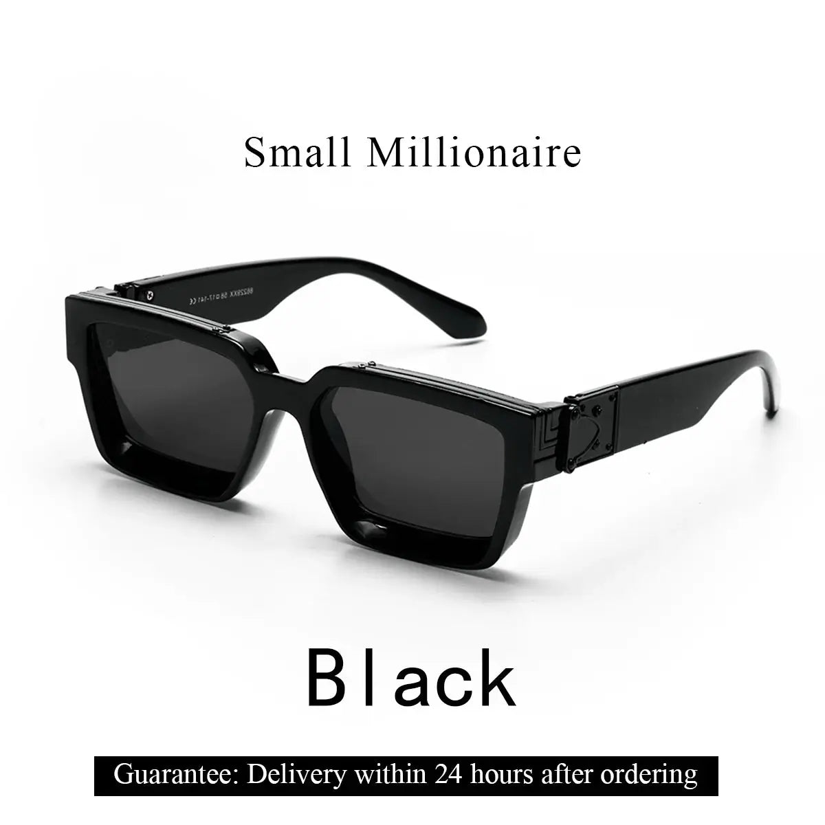 Ruiao Retro Black Millionaire Shades Sunglasses Unisex Designer Square Glasses UV400 Protection