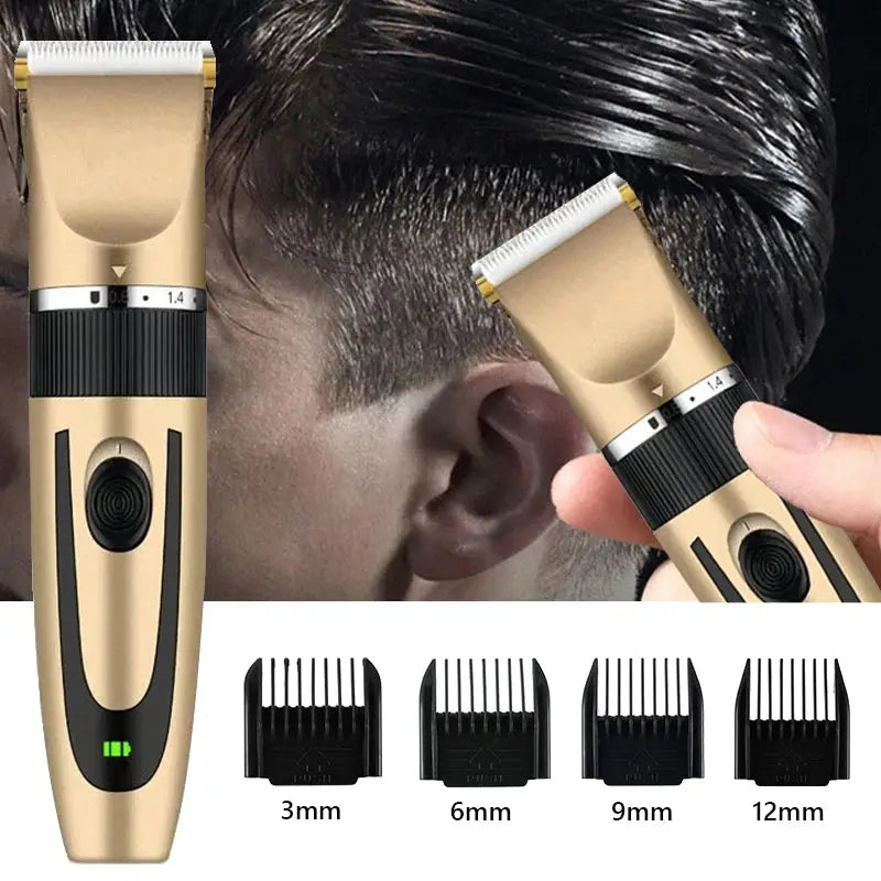 GroomTech Electric Hair Trimmer And Shaver Rechargeable Cordless With Stainless Steel Blade For Precise Home Grooming