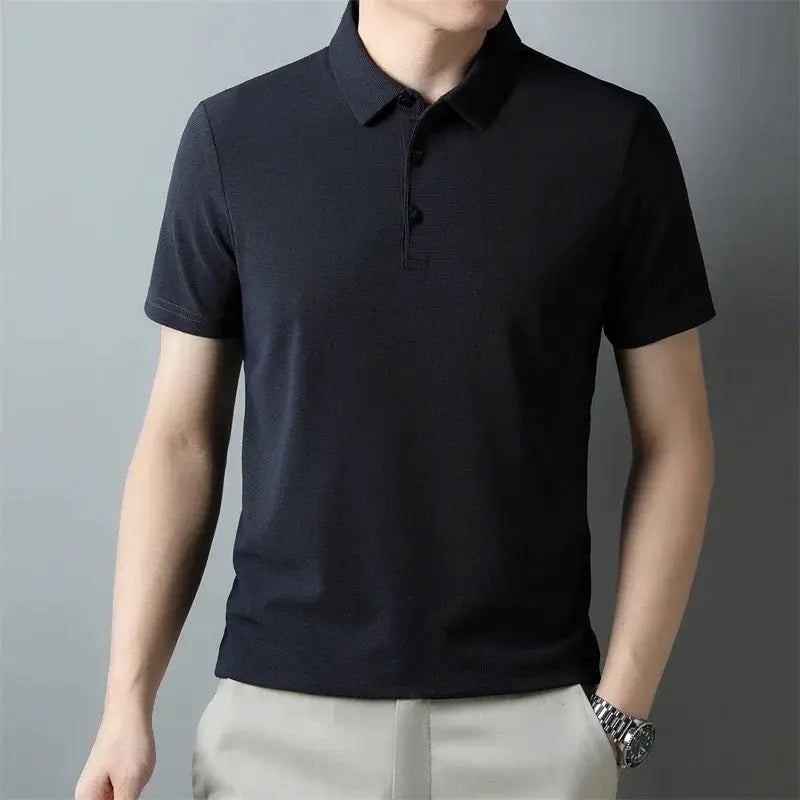 Men's navy polo shirt from Simples Market with short sleeves and classic collar