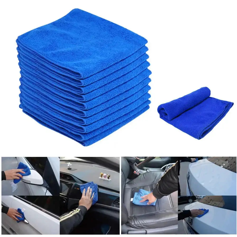 Simples Market blue microfiber towels, 20-pack for car detailing and home cleaning