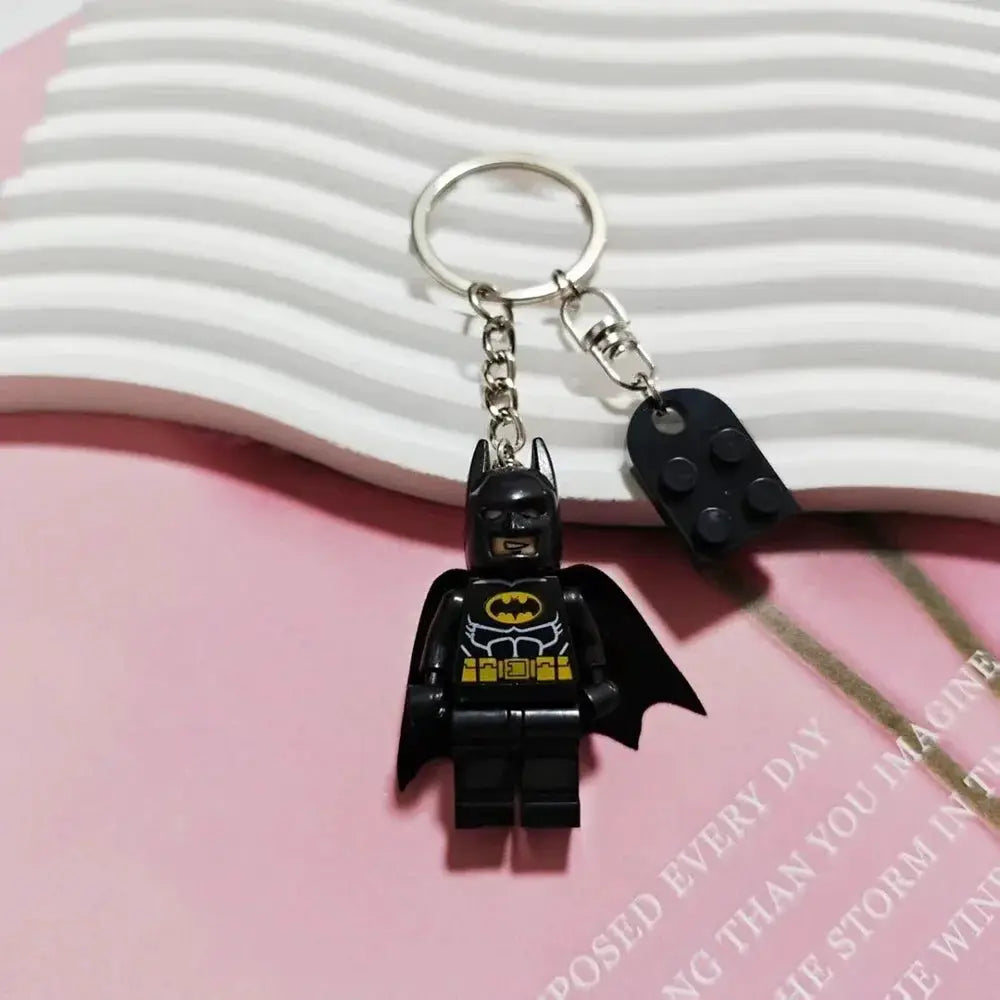 Handmade 3D Fairy Star Keychain Pink And Black Bat Heart Block Pendant For Backpacks Keys