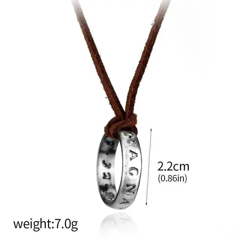 Uncharted 4 Nathan Drake Necklace Pendant Leather Chain Zinc Alloy Cosplay Jewelry Prop