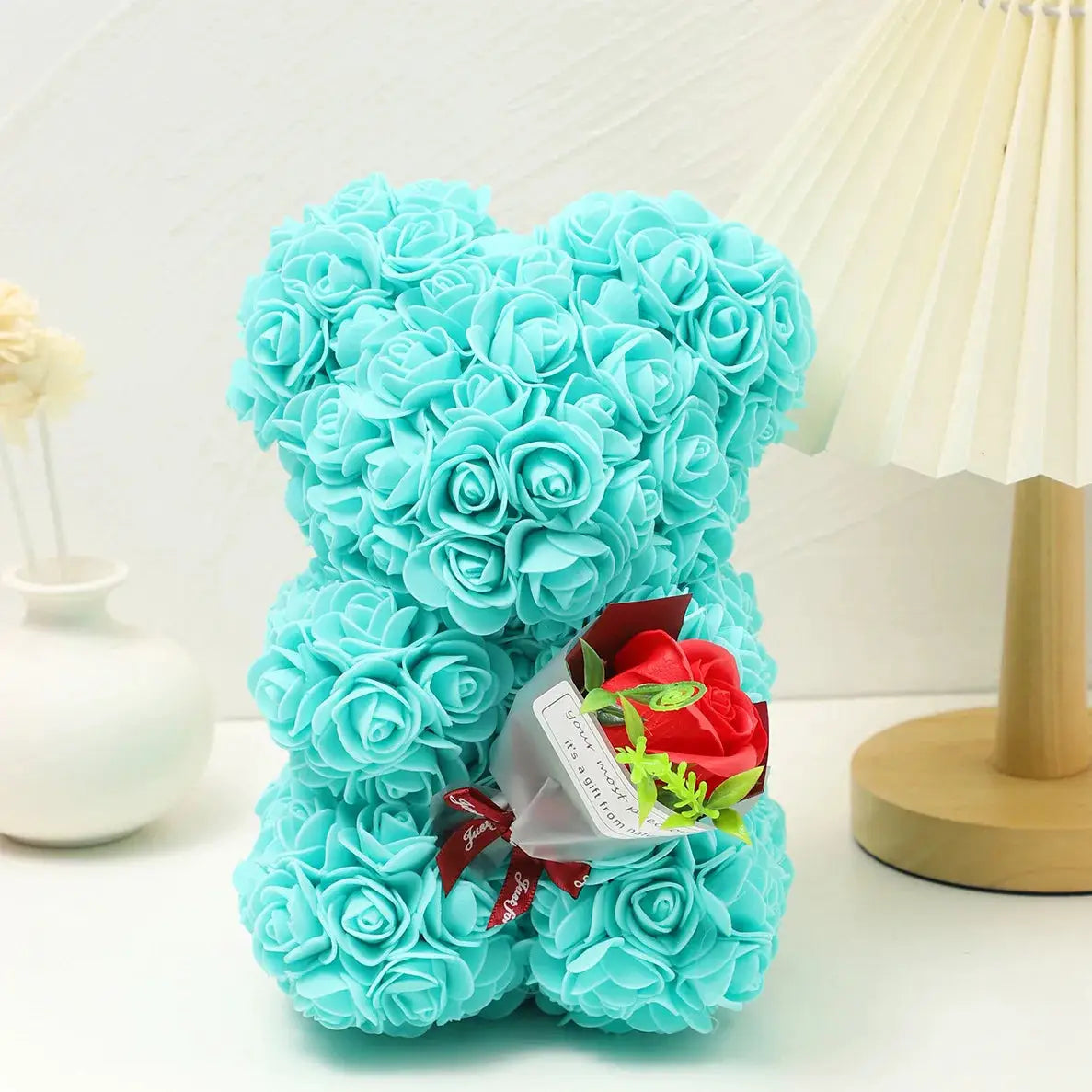 Foam Rose Teddy Bear Carry Bouquet For Weddings Mothers Day Nurses And Teachers And Other Celebrations