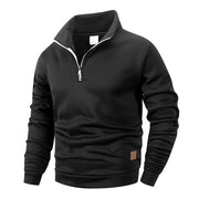 Spring Autumn Mens Standing Collar Half Zip Sportswear Long Sleeve Knitted Pullover Sweatshirt For Daily Casual Wear
