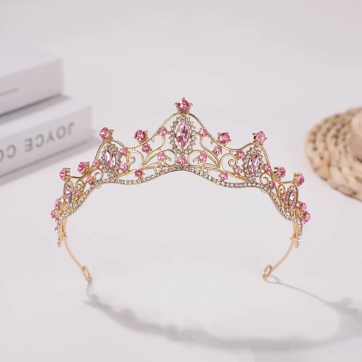 Korean Style Girls Bridal Tiara Hair Accessory for Birthday Wedding and Kids Performance Headpiece