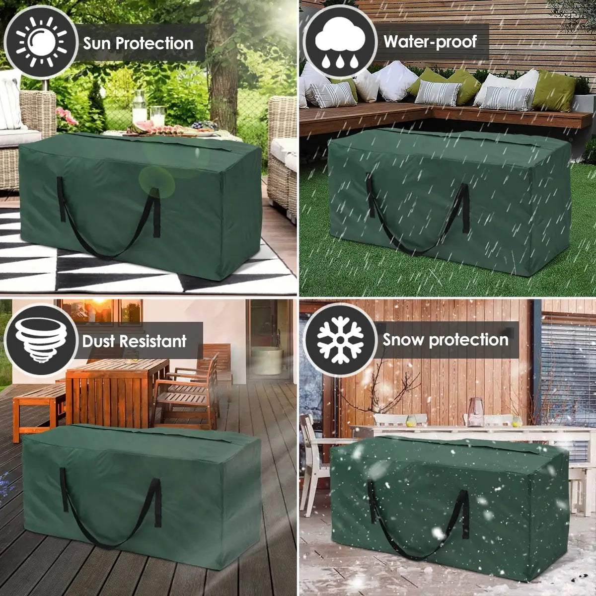 EverGuard 210D Oxford Cushion Storage Bag Large Capacity Outdoor Furniture Cover Waterproof Dustproof Protection