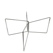 Folding silver metal cooler stand with chrome wireframe for outdoor camping