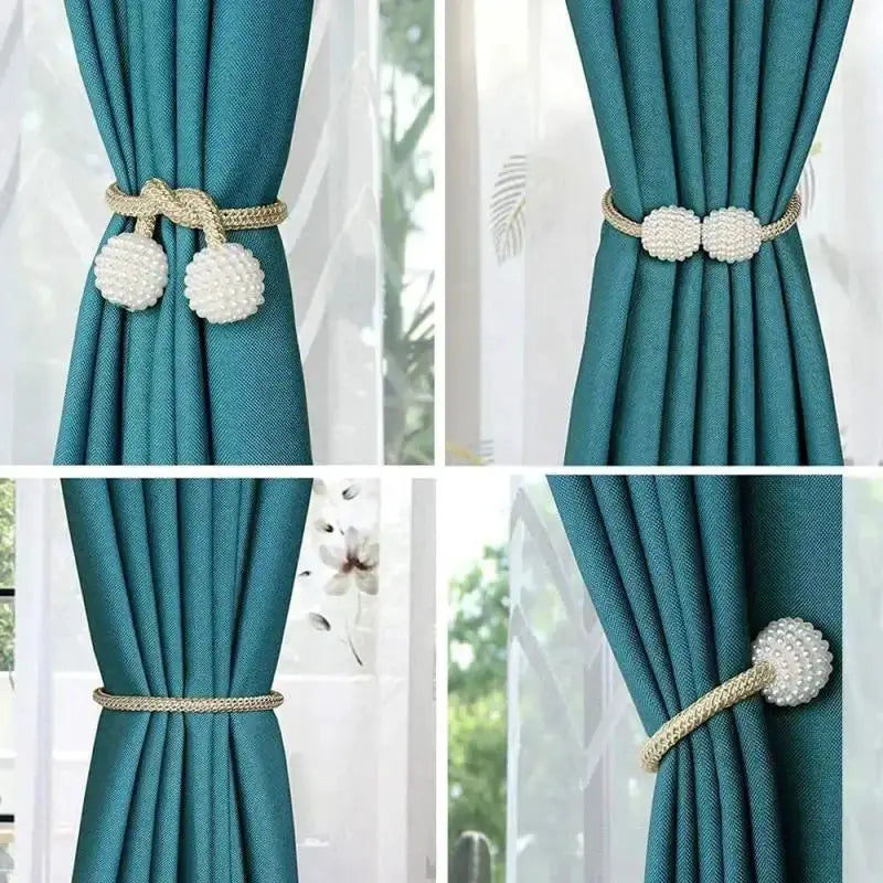 Pearl Magnetic Curtain Clips Tie Back Buckles European Style Curtain Holdbacks No Drill Easy Install
