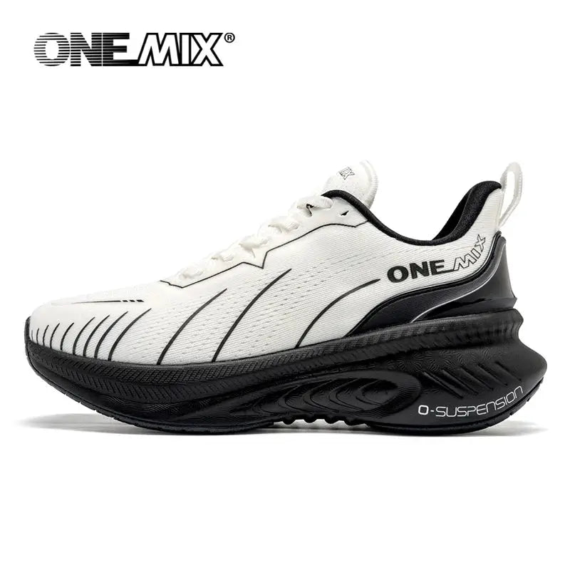 ONEMIX Cushioning Running Shoes For Men And Women Heavy Runners Lace Up Non Slip Outdoor Athletic Sneakers