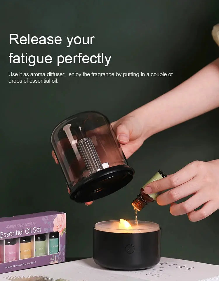 KINSCOTER Portable Mini Aroma Diffuser USB Air Humidifier Essential Oil Night Light Cold Mist Maker Sprayer for Home Gift
