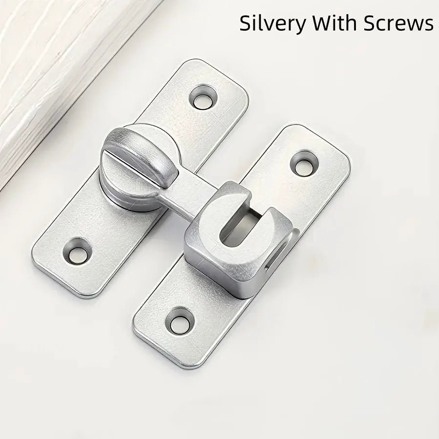 Anti-Theft door lock with adjustable sliding pin (90°/180°), silver finish and two mounting plates