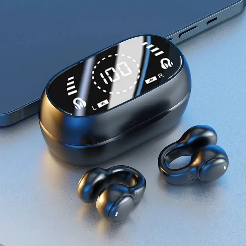 PulseTech Wireless Bluetooth Earphones With Mic Noise Canceling Clip On Earbuds For Sports And Gaming