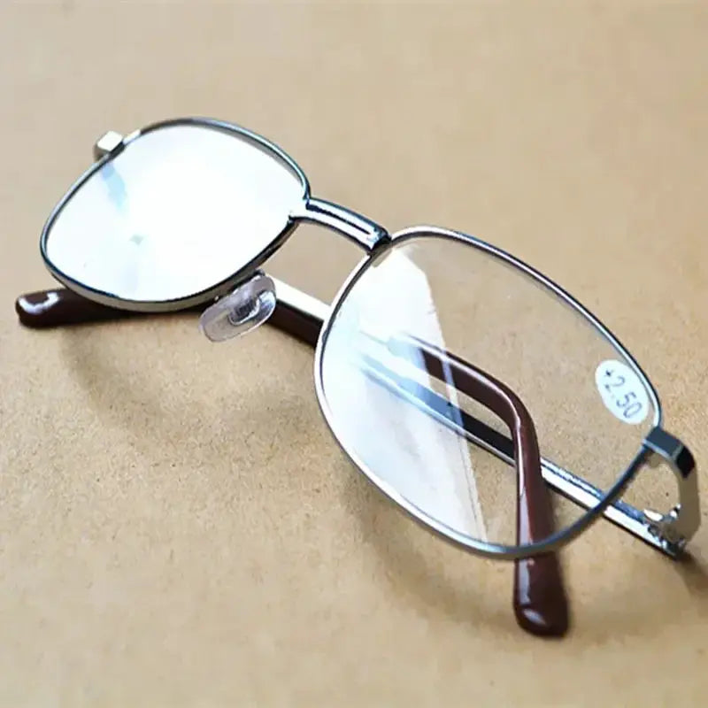 OptiVintage Metal Frame Square Reading Glasses Anti Fatigue High Definition Presbyopia Diopters 1.0 1.5 2.0 3.5 4.0