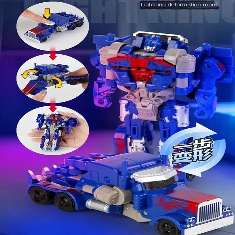 Transformation Car Anime Robot Model One Step Deformation Toy For Kids Action Figure And Puzzle Vehicle