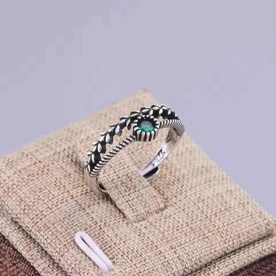 Ventfille 925 Sterling Silver Rings Fashion Hip Hop Vintage Couples Hollow Lines Punk Silver Party Adjustable Jewelry