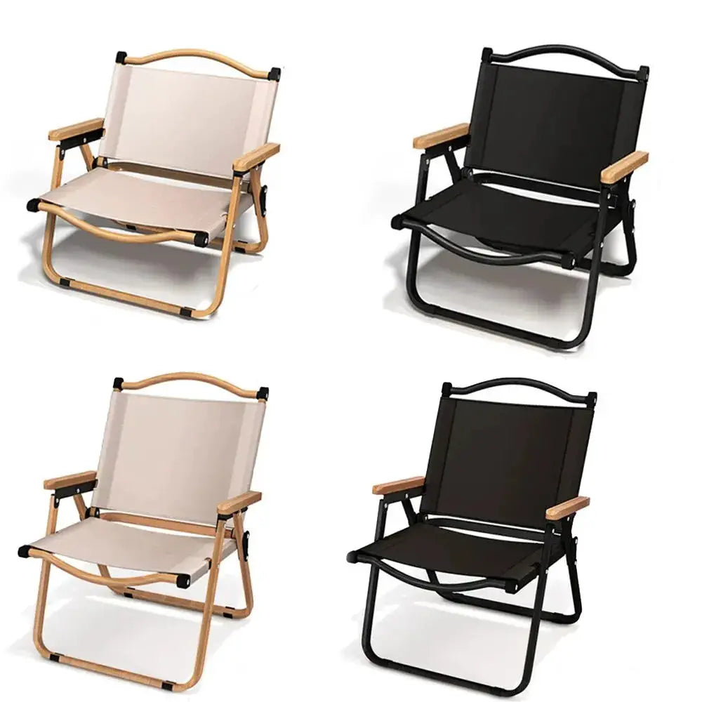 Portable Camping Folding Chair Aluminum Alloy Wood Grain Outdoor Comite Chair 1 Pack Or 2 Pack