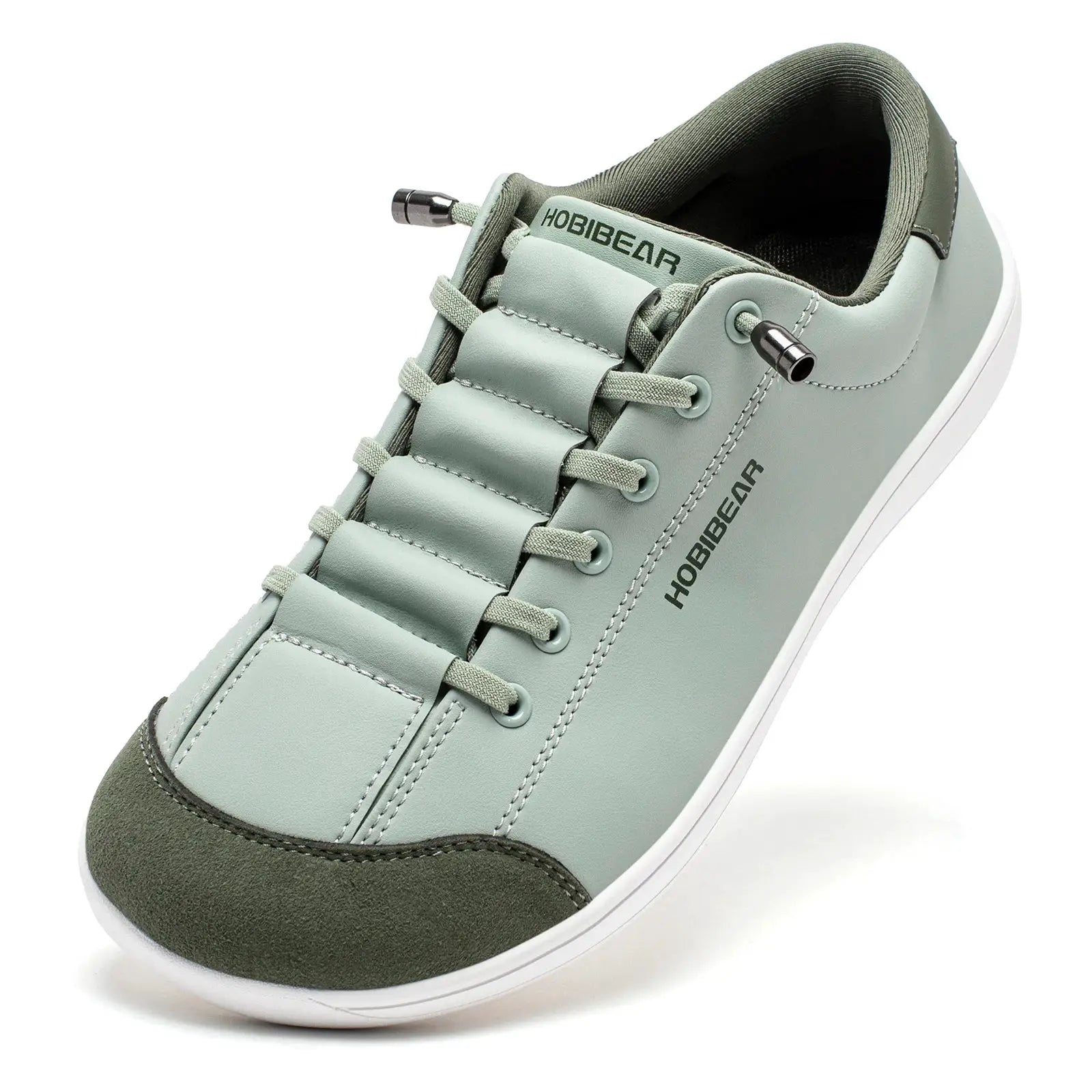 HOBIBEAR unisex barefoot Wide Toe Shoes Adjustable Slip On Minimalist Sneakers Artificial Leather For Natural Walking