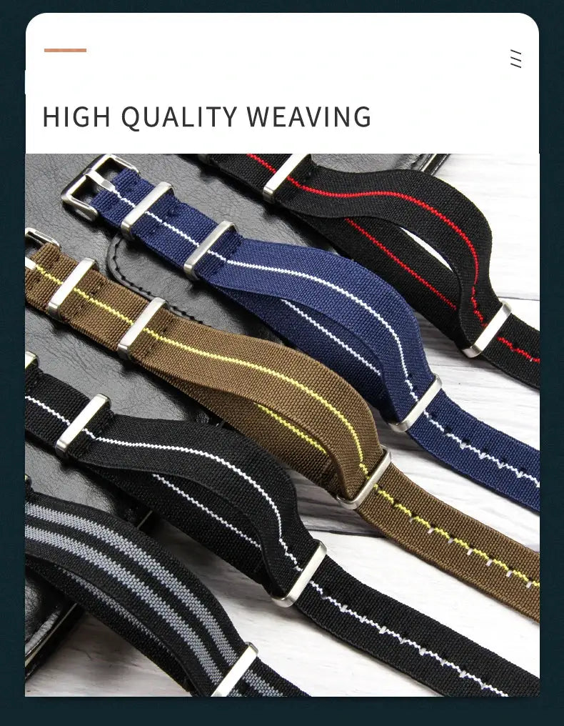 60's French Army Watch Strap for Nylon Watchband for Rolex Seiko Tudor Rolex Black Green Water Ghost Omega Woven Watch Band