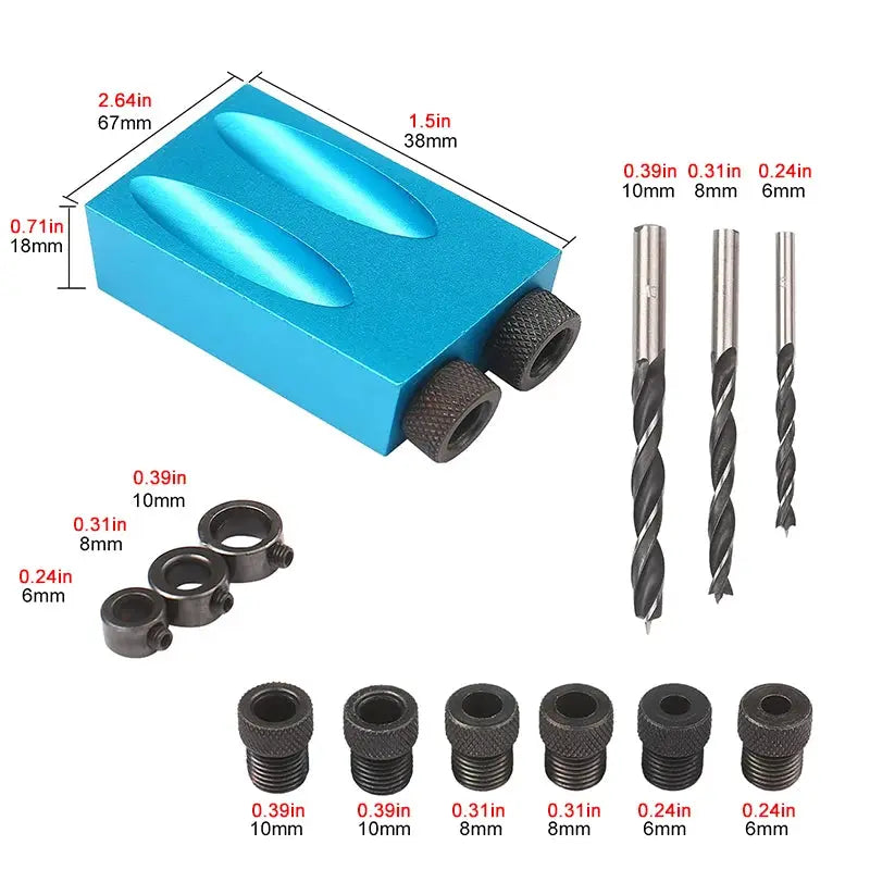 Blue 7 To 15 Piece 15 Degree Inclined Hole Locator For Drill Installation Tool With F Clamp And Three Point