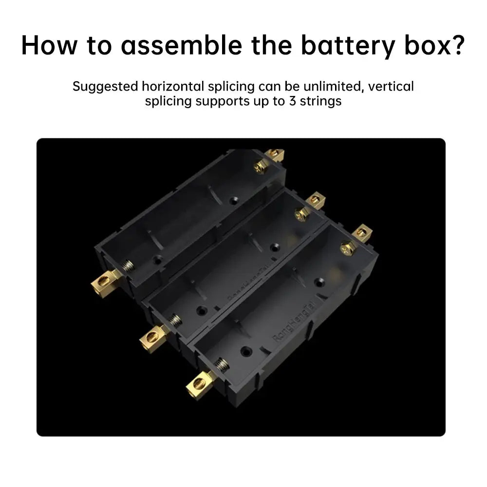 Simples Market multi-slot 21700/18650 battery holder, black solder-free storage module with brass terminals