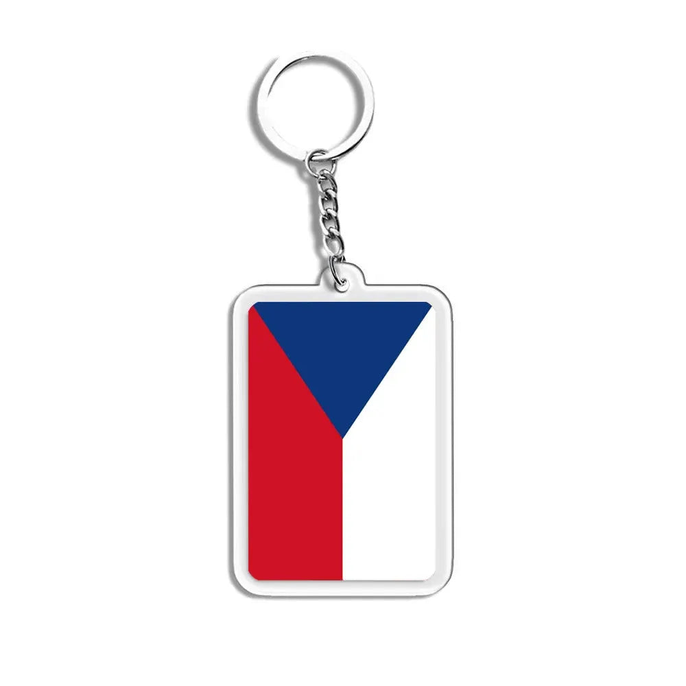National Flags Keychain Set With Glass Inlay Ten Flags Zinc Alloy