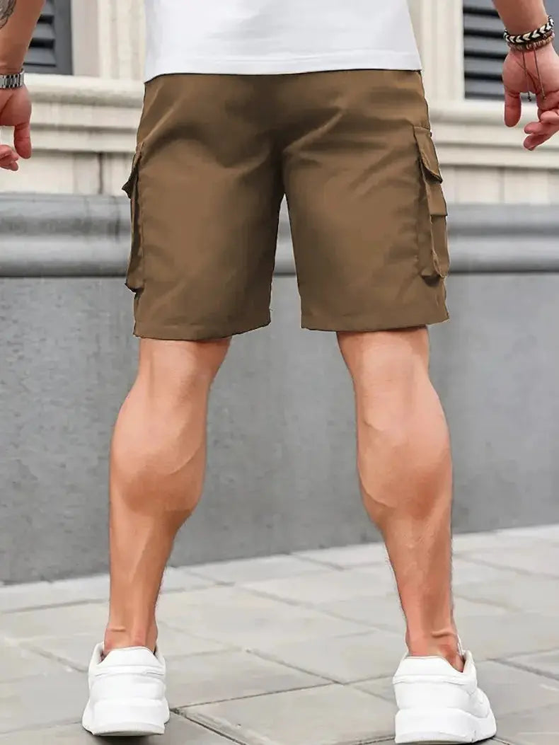UETEEY Summer Casual Cargo Shorts Men Outdoor Travel Sports Large Pockets Durable Comfortable Beach Workout Shorts for Outings