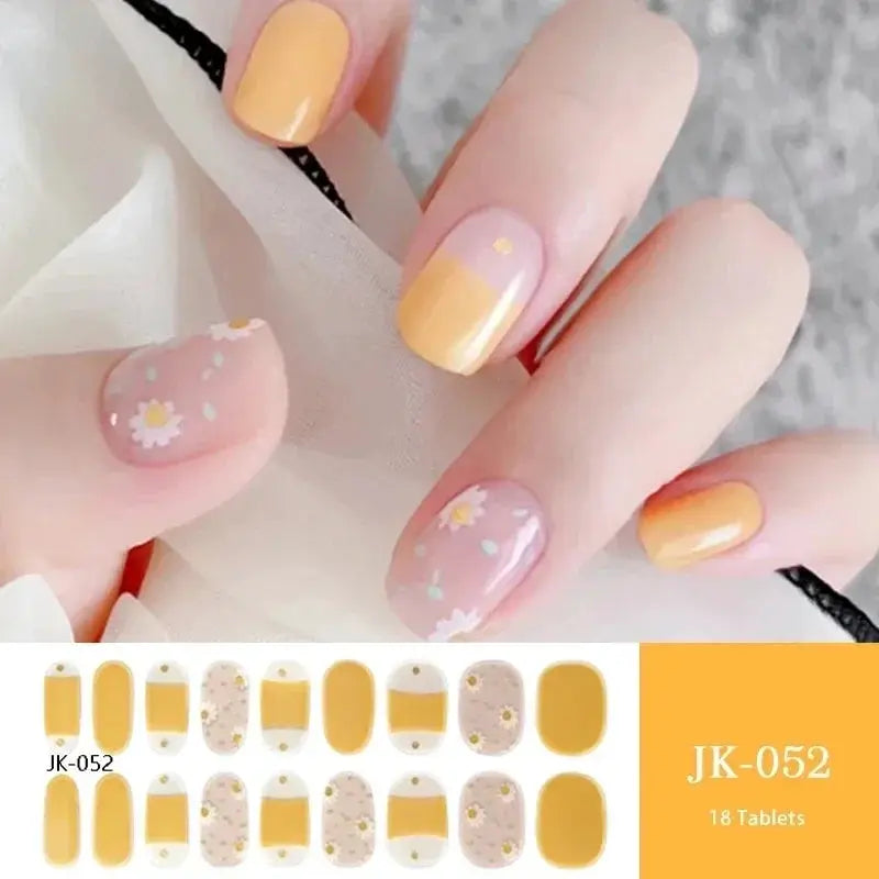 NailLux Semi Cured Nail Wraps For 16 To 20 Tips Easy Full Cover Adhesive Press On Nails Gel Finish UV LED Compatible