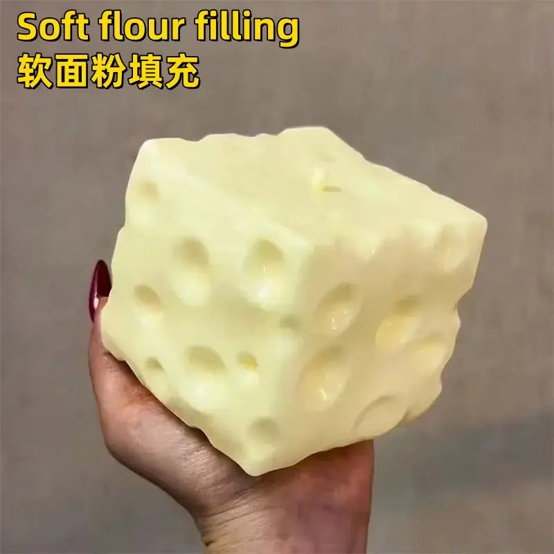 Jumbo Cheese Cube Stress Ball Fidget Toy ASMR Squeeze Ball For Relaxation And Stress Relief Gift