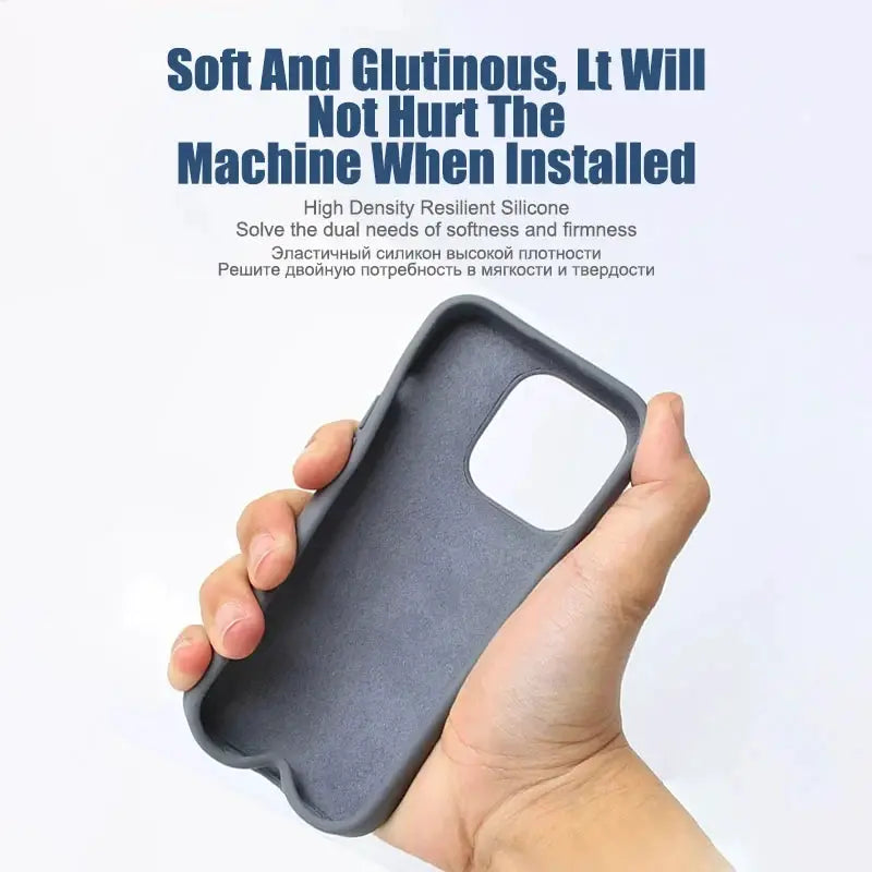 iPhone case, gray liquid silicone, shockproof for iPhone 11–17 Pro Max