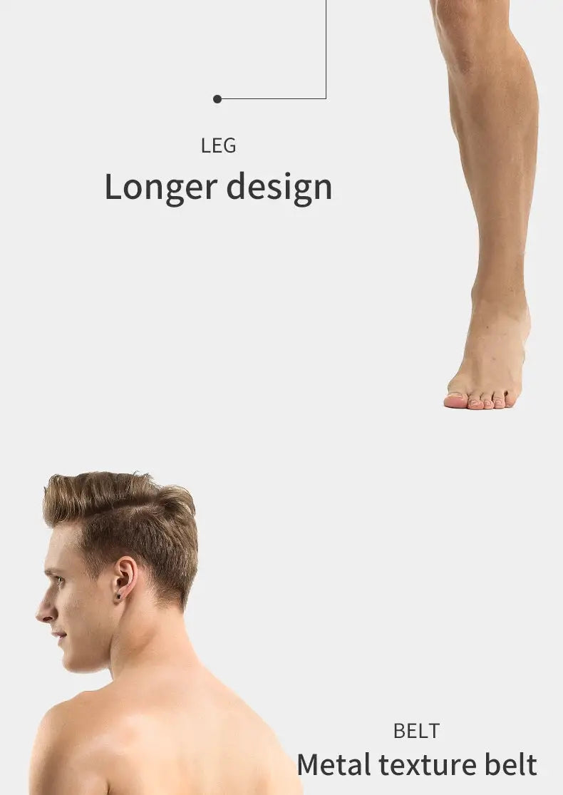 Men's extra-long ice-silk sports underwear boxer by Simples Market in large size with longer leg design.