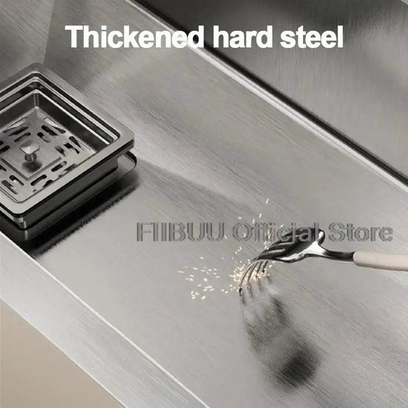 304 stainless steel kitchen sink with a large single bowl, undercounter topmount installation Simples Market