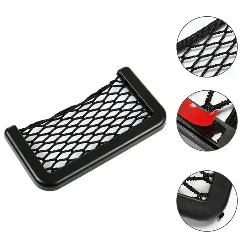 Back Seat Mesh Storage Bag For Cars Elastic Net Pocket Holder Car Interior Organizer For Phone Wallet Accessories