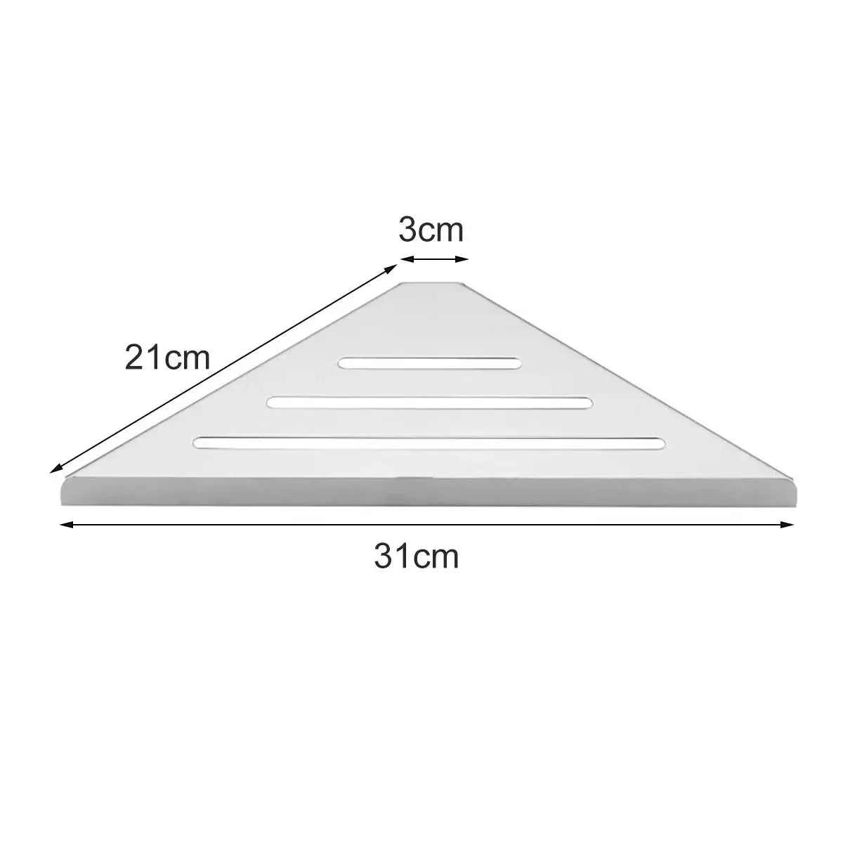 Simples Market bathroom corner shower shelf, 304 stainless steel no-drill heavy-duty triangle rack with 31cm base
