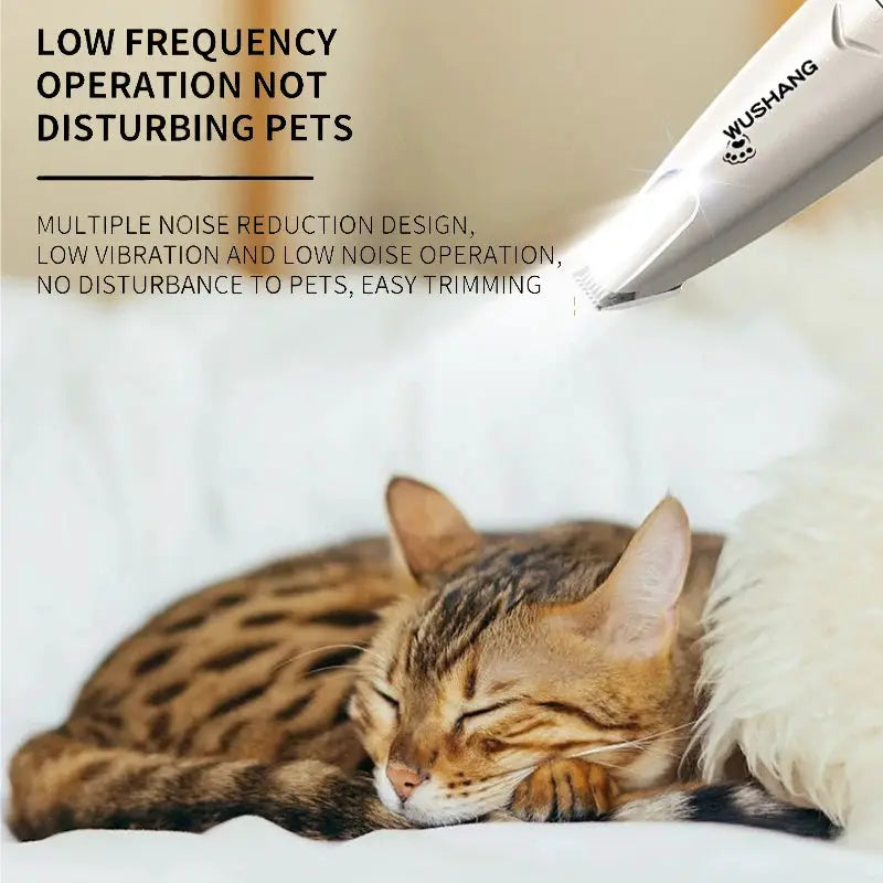 Pet Dog Electric Groomer Trimmer With LED Light Waterproof And Low Noise For Face Feet Ears Paws Cat Dog Shaver