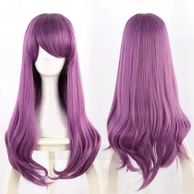 Rize Kamishiro cosplay wig, long purple wavy heat-resistant synthetic hair.