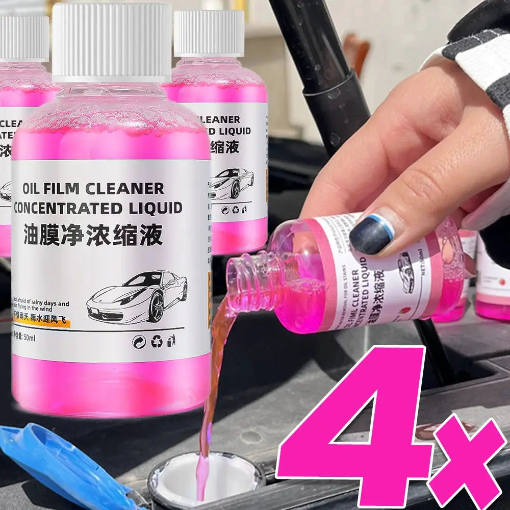 Simples Market Oil Film Cleaner Concentrated Liquid for car glass, pink liquid, 4x bottles